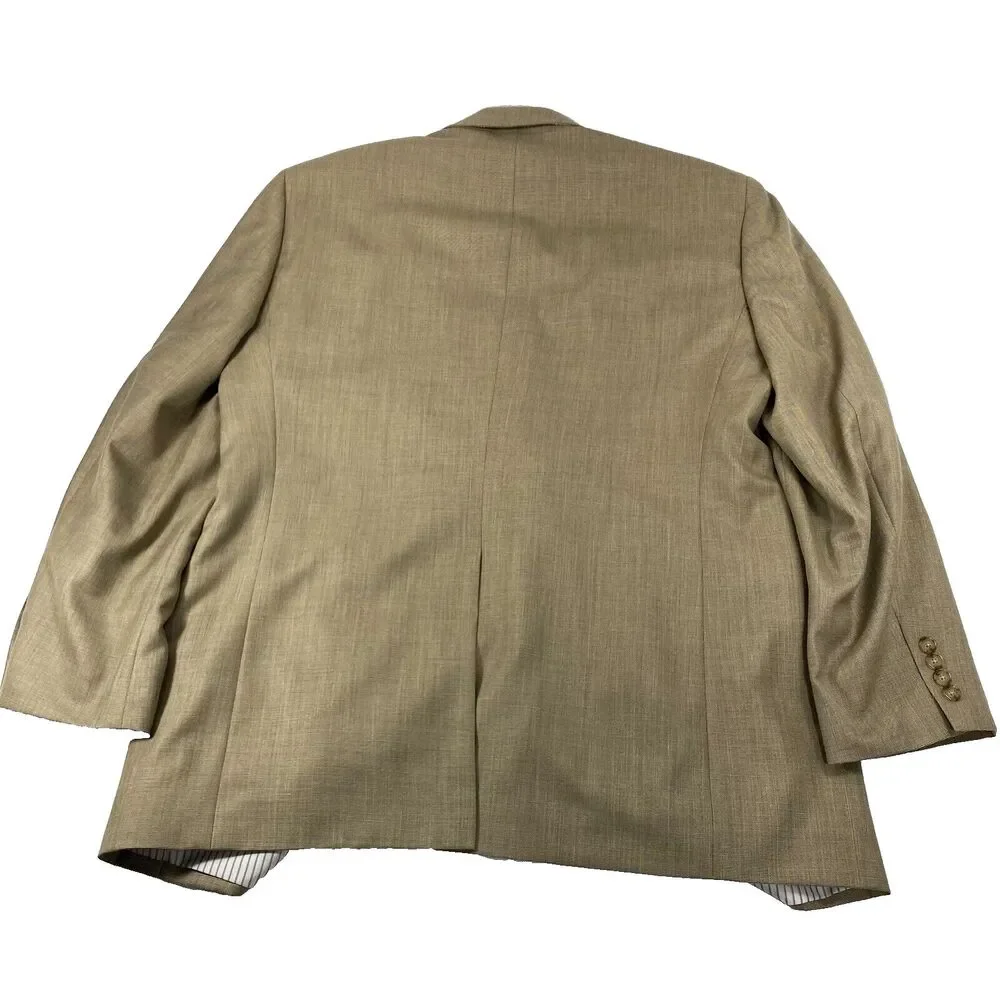 Saddlebred Sports Coat Nailhead Microcheck Beige Brown 44 Stanford Career Preppy